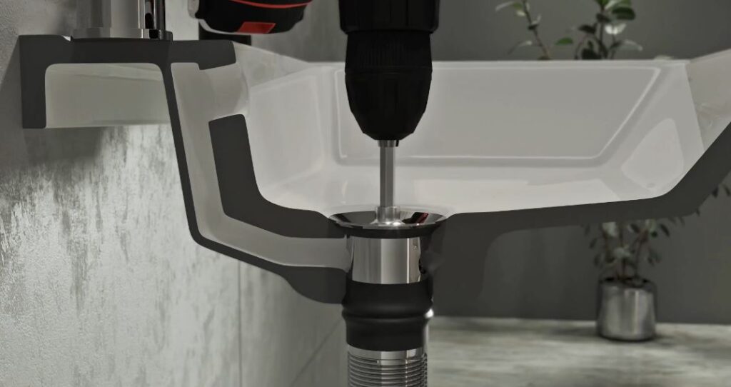 Top Fix Chrome Slotted Basin Click Clack Waste With Overflow - Image 4