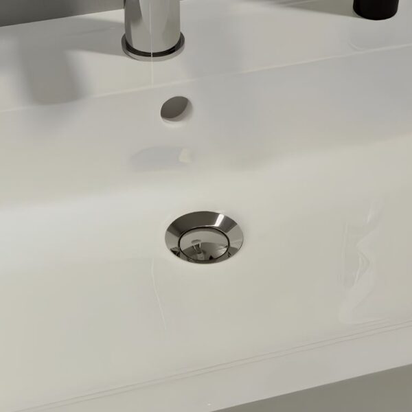 Top Fix Chrome Slotted Basin Click Clack Waste With Overflow - Image 3