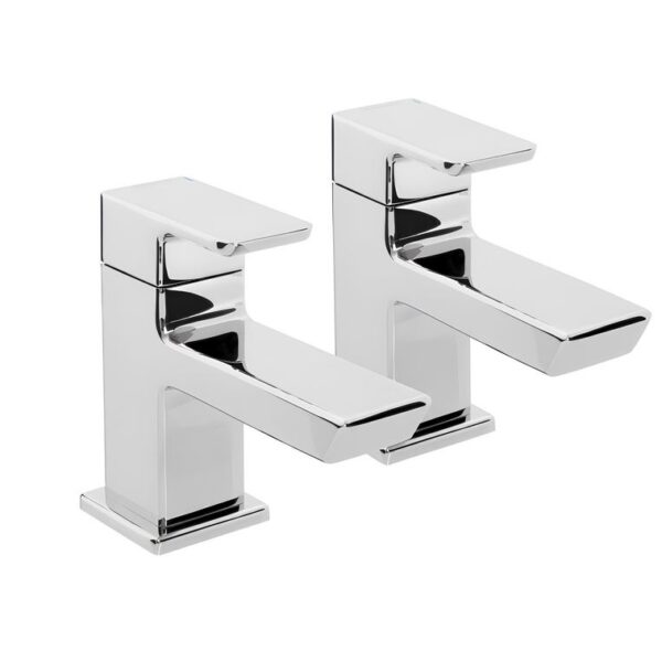 Bristan Cobalt Sqaure Basin Taps Twin Taps - Chrome
