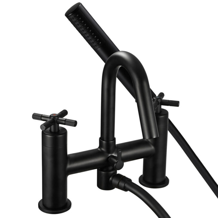 Bristan Cruzar Matt Black Deck Mounted Bath Shower Mixer Tap