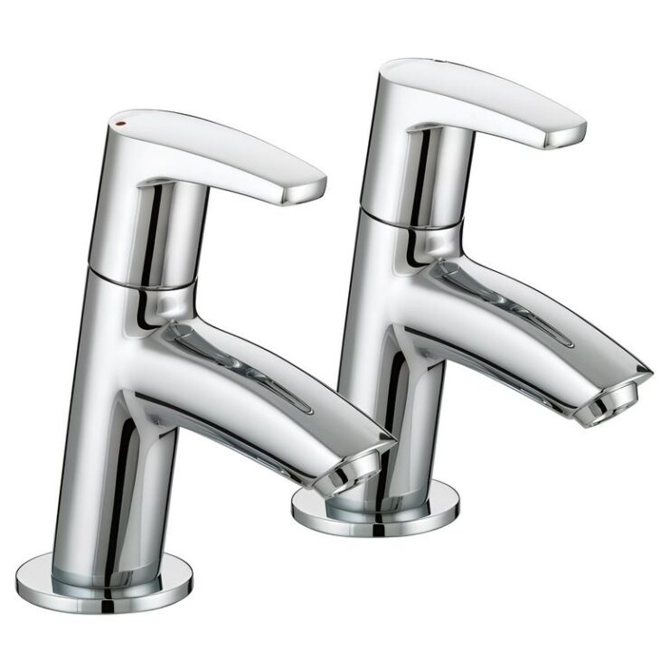 Bristan Orta Pair Of Modern Chrome Basin Taps