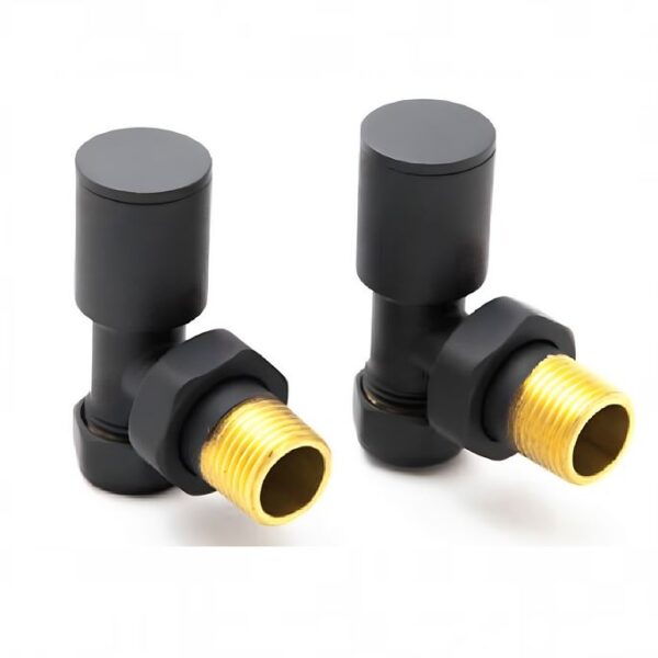 Kartell KVIT Anthracite Radiator Valve Angled 15mm (Pair)