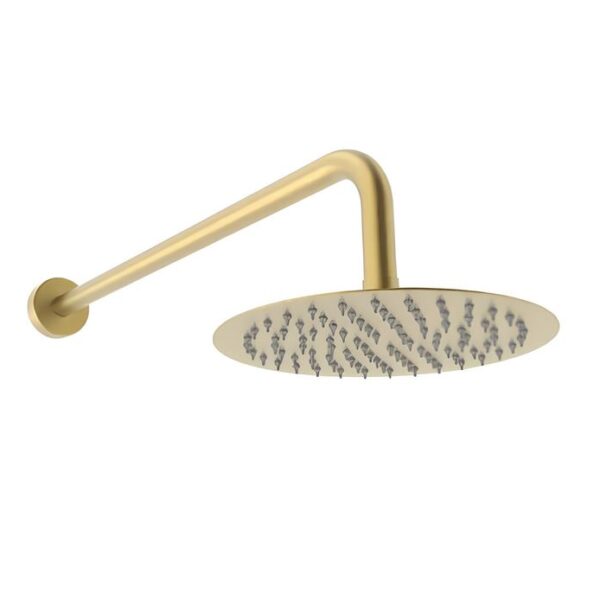 Ottone Brushed Brass Thermostatic Concealed Shower With Fixed Overhead Drencher - Image 4