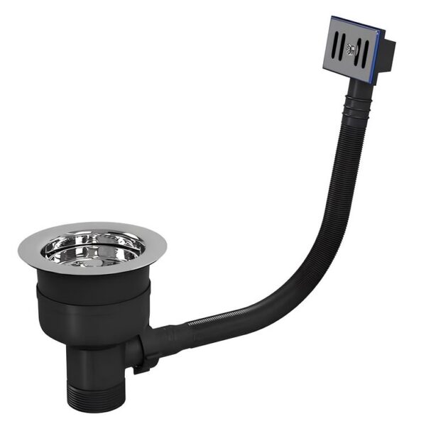 Top-Fix Chrome Basket Strainer Kitchen Sink Waste with Overflow