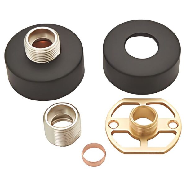 Highlife Bathrooms Matt Black Round Shower Fixing Brackets