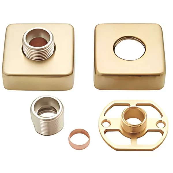 Highlife Bathrooms Brushed Brass Square Shower Fixing Brackets