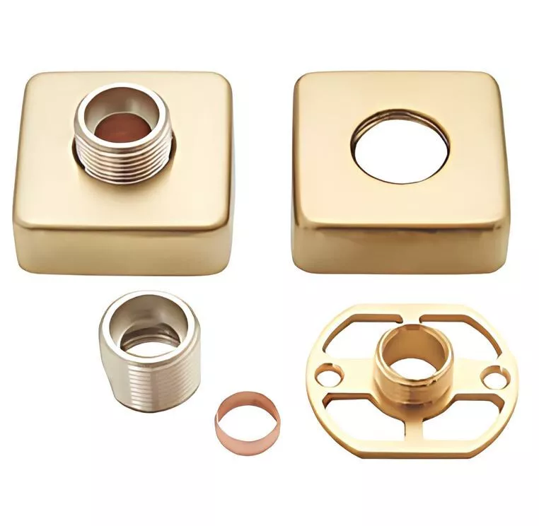 Highlife Bathrooms Brushed Brass Square Shower Fixing Brackets