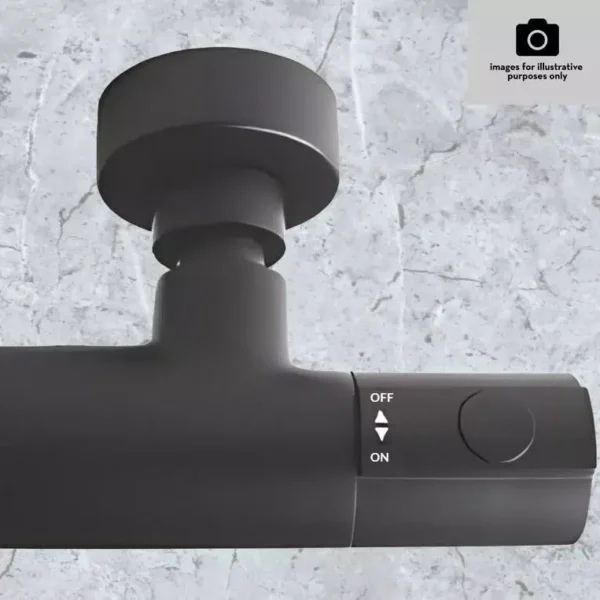 Highlife Bathrooms Matt Black Round Shower Fixing Brackets - Image 2