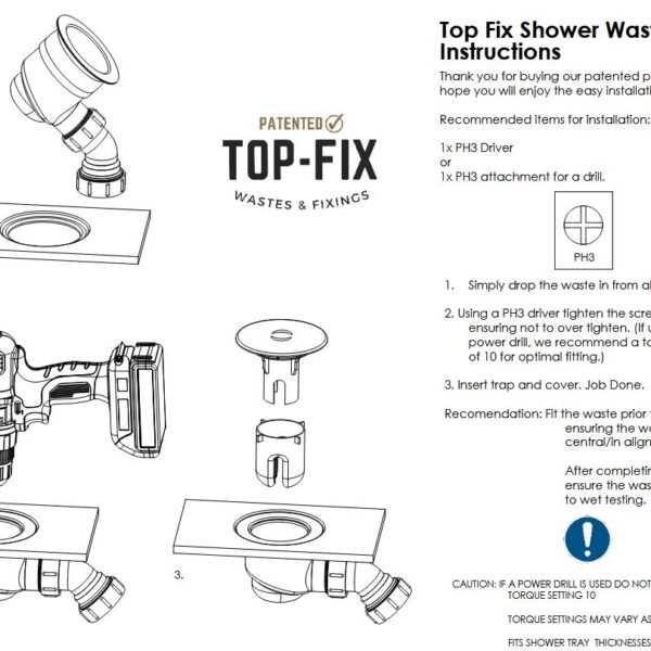 Top Fix Chrome Shower Tray Waste With Elbow - Image 5