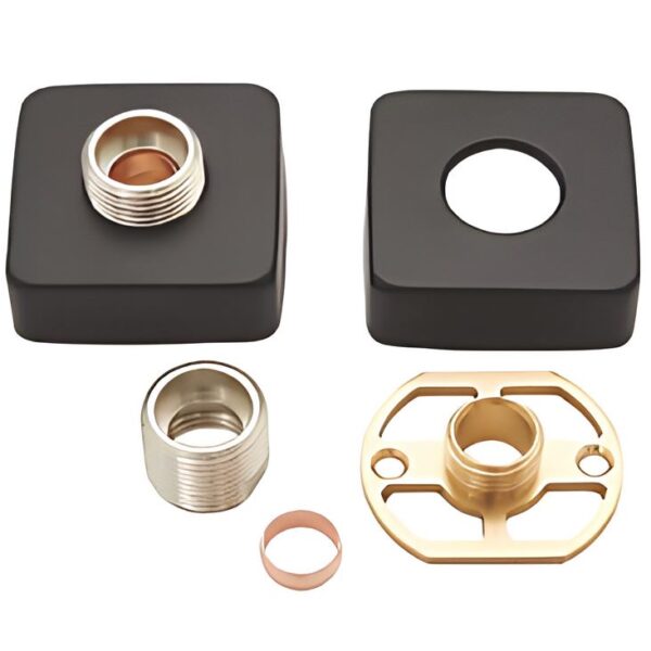 Highlife Bathrooms Matt Black Square Shower Fixing Brackets