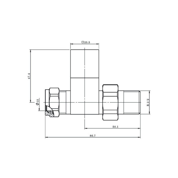 Tailored Contemporary Black Cubic Square Straight Radiator Valves - Image 2