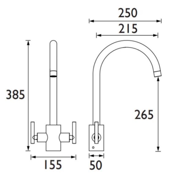 Bristan Artisan Easyfit Kitchen Mixer Tap - Chrome - Image 3