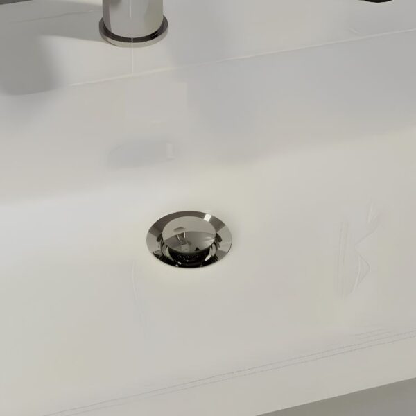 Top Fix Chrome Unslotted Basin Click Clack Waste Without Overflow - Image 2