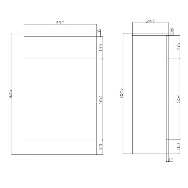 KVIT White Atlantis 500mm Back To Wall WC Unit - Image 4