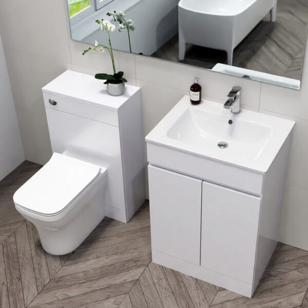 KVIT White Atlantis 500mm Back To Wall WC Unit - Image 2