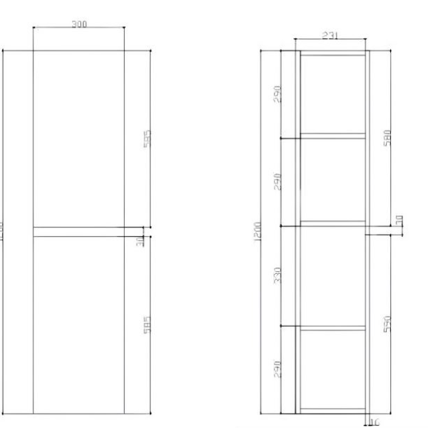KVIT White Atlantis 1200mm Bathroom Tall Unit - Image 3