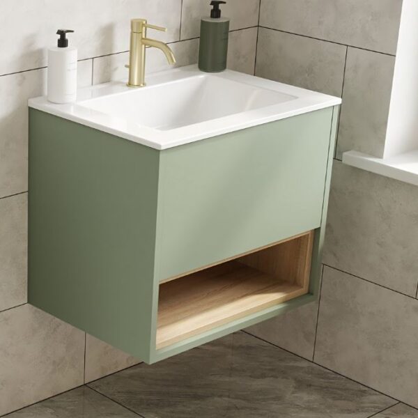 Pistachio Loughermore Wall Hung Vanity With Basin – 600MM - Image 3