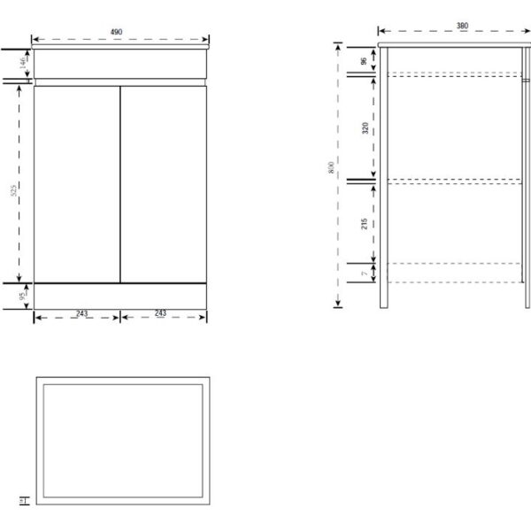 KVIT White Atlantis 500mm Bathroom Vanity Unit & Basin - Image 4