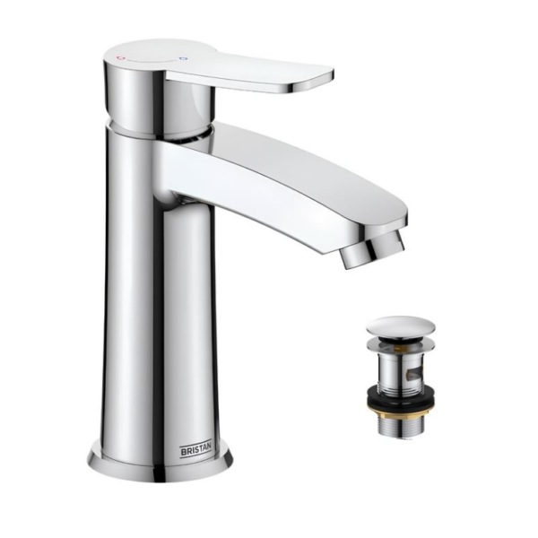 Bristan Appeal Eco Start Basin Mixer with Clicker Waste - Chrome