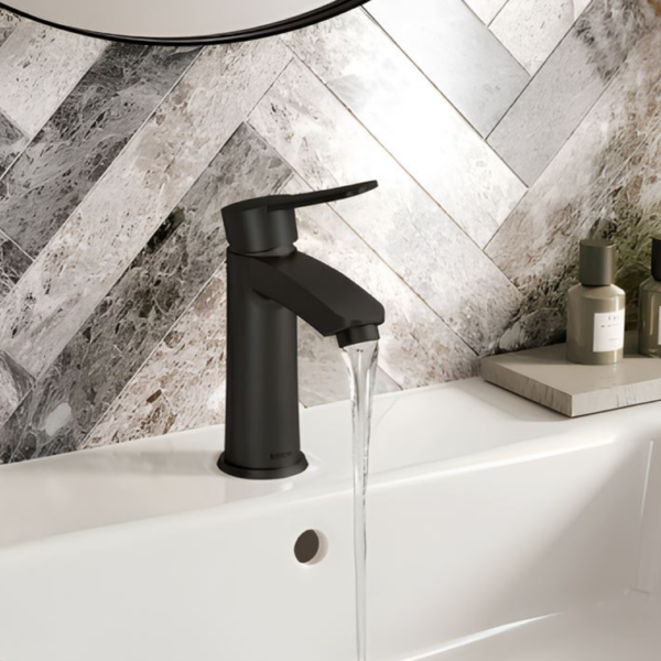 Bristan Appeal Eco Start Basin Mixer with Clicker Waste - Matt Black - Image 2