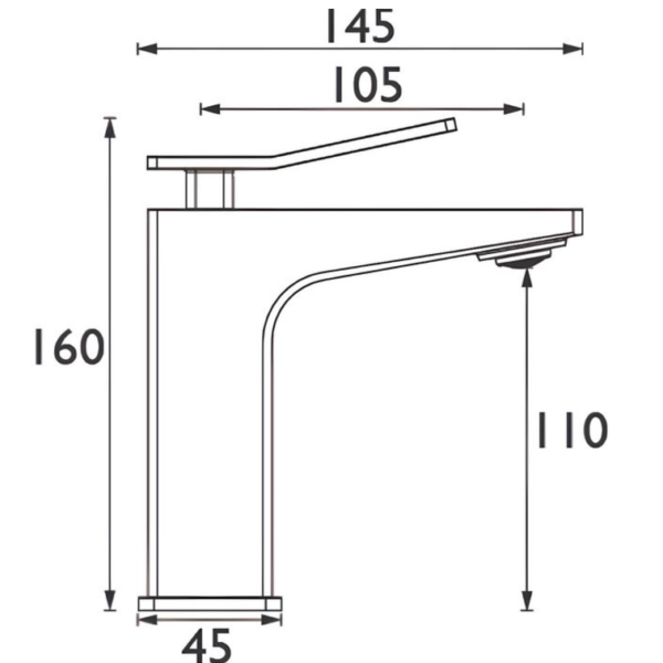 Bristan Tangram Eco Start Basin Mixer with Clicker Waste - Brushed Brass - Image 3