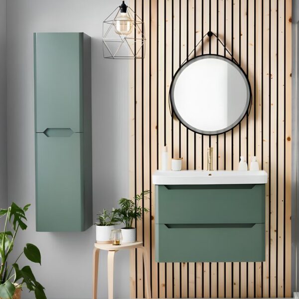 Sognare Ella Green 500mm Bathroom Wall Hung Vanity Unit With Basin - Image 2