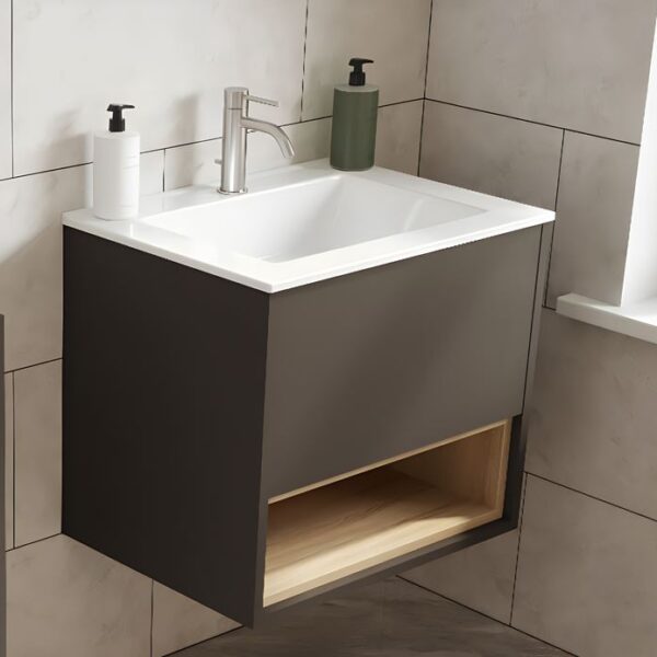 Graphite Loughermore Wall Hung Vanity With Basin – 600MM - Image 3
