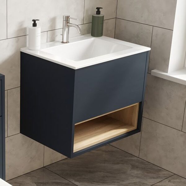 Indigo Loughermore Wall Hung Vanity With Basin – 600MM - Image 3
