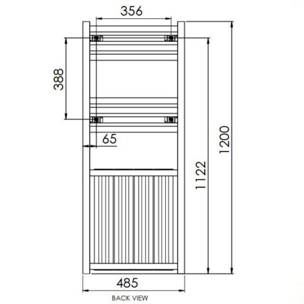 Reina York Chrome and White Designer Towel Rail 1200 x 485mm - Image 3