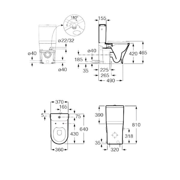 Roca Toilet Gap D-Trit With Integrated Waste Macerator - Image 4