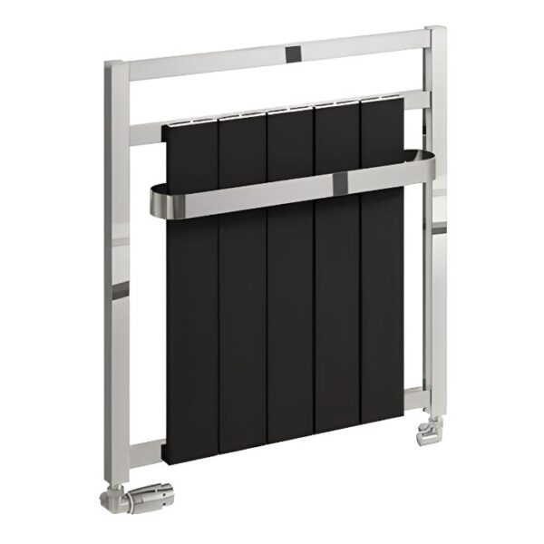 Reina Newbury Black/Chrome Aluminium Designer Radiator 705x675mm