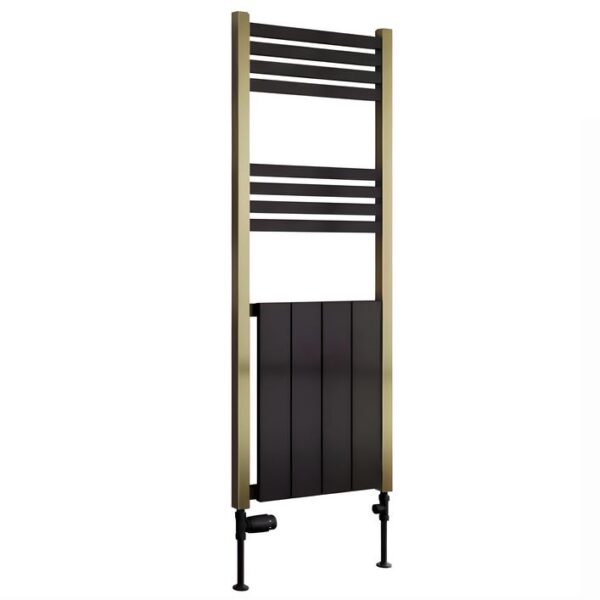 Reina York Gold and Black Designer Towel Rail 1200 x 485mm