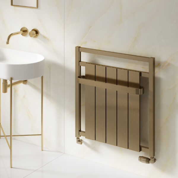 Reina Newbury Bronze Satin Aluminium Designer Radiator 705x675mm - Image 2