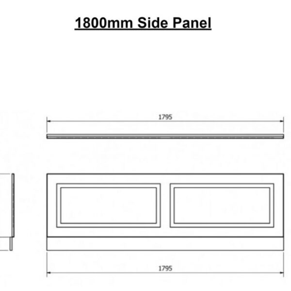Kartell Astley 1700mm & 1800mm Bath Front Panel - Matt Grey - Image 3