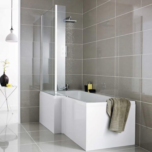 L-Shaped Bath Front Panel Gloss White - 1700mm Wide - Image 2