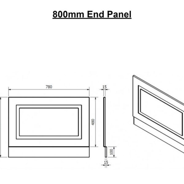 Kartell Astley Bath End Panel - Matt Grey - Image 3