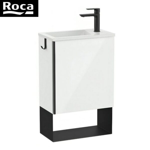 Roca Mini Gloss White Cloakroom Vanity Unit Basin
