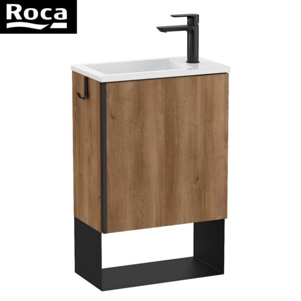 Roca Mini Western Oak Cloakroom Vanity Unit Basin
