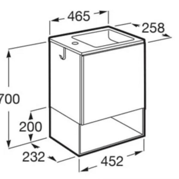 Roca Mini Gloss White Cloakroom Vanity Unit Basin - Image 4