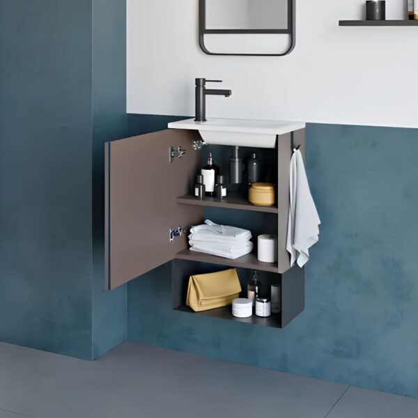 Roca Mini Birch Wood Cloakroom Vanity Unit Basin - Image 3