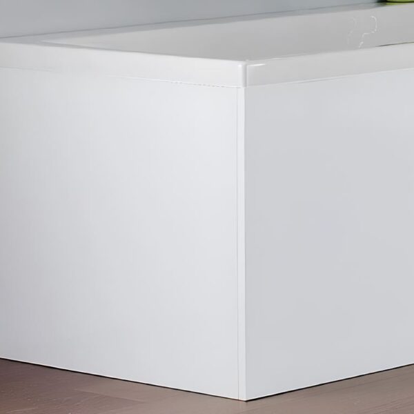 Square Shower Bath End Panel 700mm - Gloss White