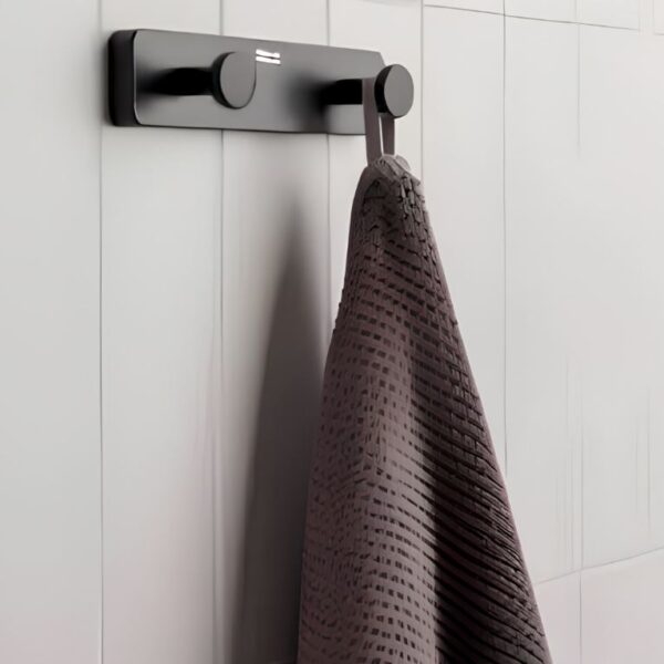 Roca Sonata Double Robe Hook - Matt Black - Image 2
