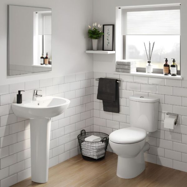 Roca Havana White Close Coupled WC Toilet Pan with Standard or Soft Close Seat - Image 2