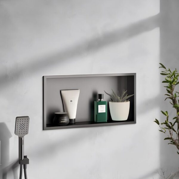 Sognare Inset Shower Niche 600x300mm Gunmetal Grey - Image 2