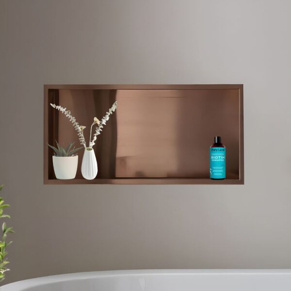Sognare Inset Shower Niche 600x300mm Brushed Bronze - Image 2