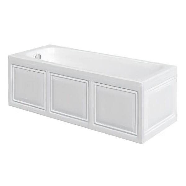Traditional Tudor Bath Front Panel - 1700mm - White - End Panel Option - Image 2