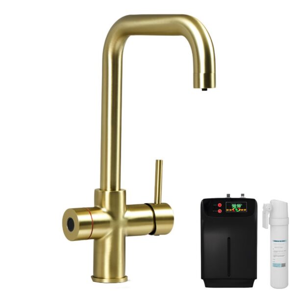 Impromta Brushed Brass 3 in 1 Fingerprint Biometric Boiling Water Tap