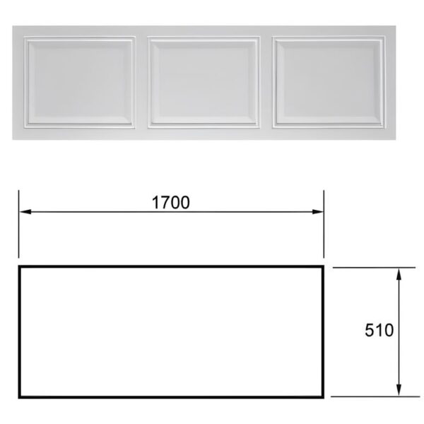 Traditional Tudor Bath Front Panel - 1700mm - White - End Panel Option - Image 3