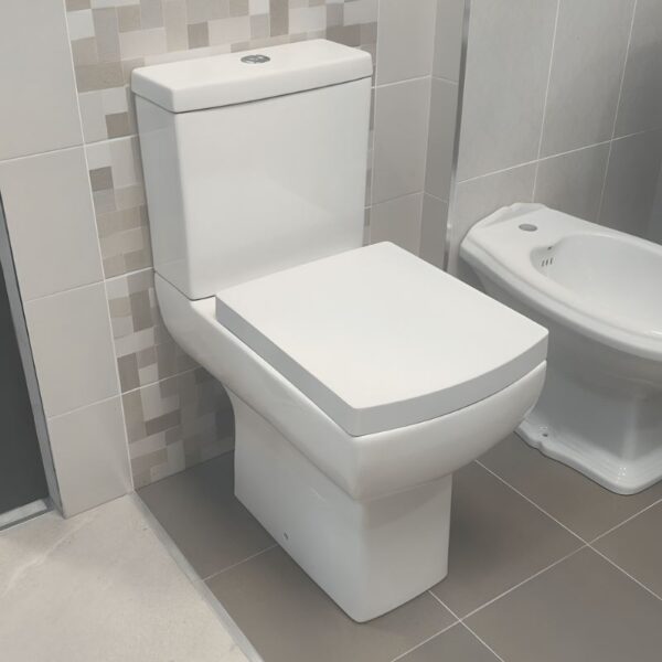 Daisy Lou Square Close Coupled Toilet With Soft Close Seat - Comfort Height - Image 2