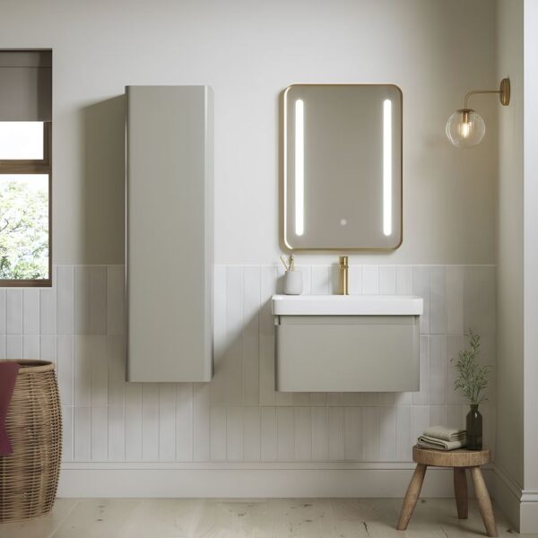 AquaVolere Wall Mounted Vanity Drawer Basin Unit 500mm - Matt Black,Latte & White - Image 3